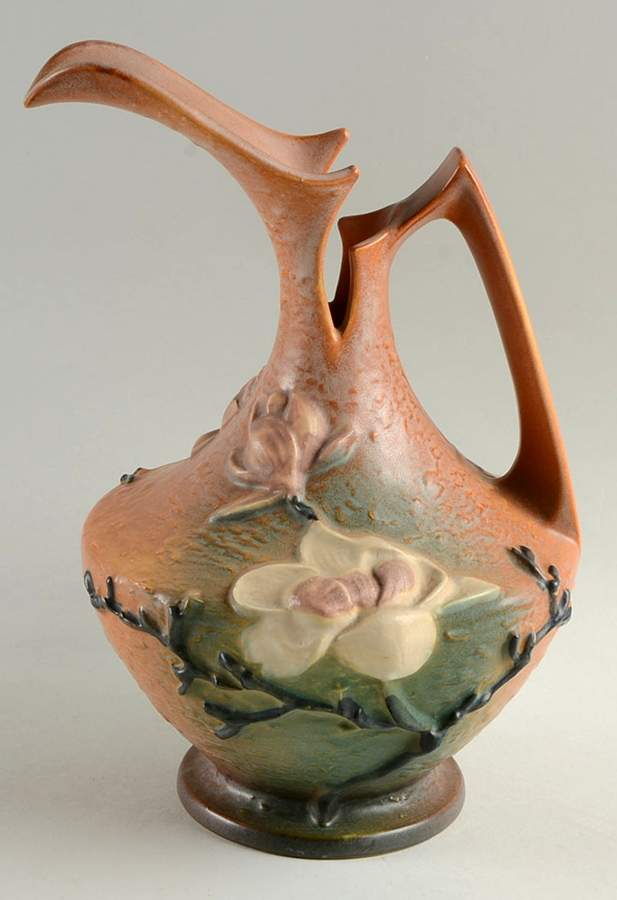 Magnolia Terra Cotta 10" Ewer by Roseville-1