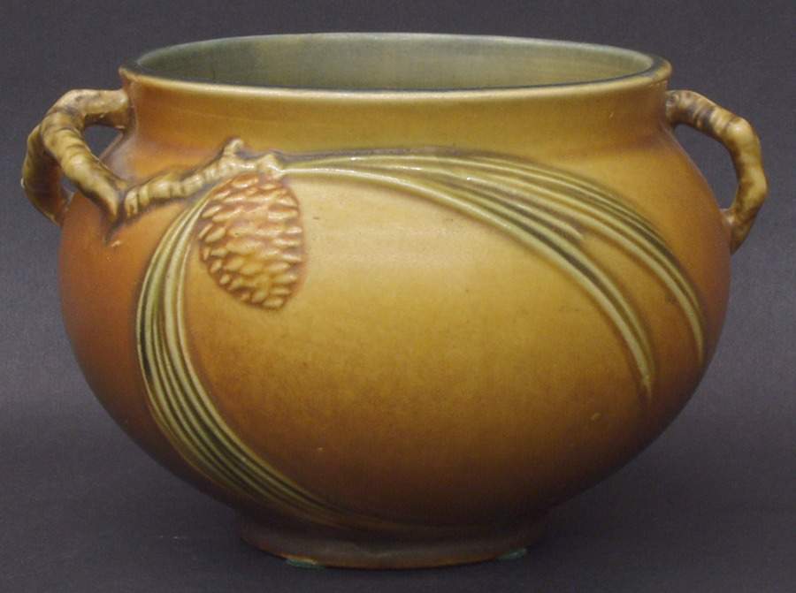 Pinecone Brown 4" Jardiniere by Roseville-1