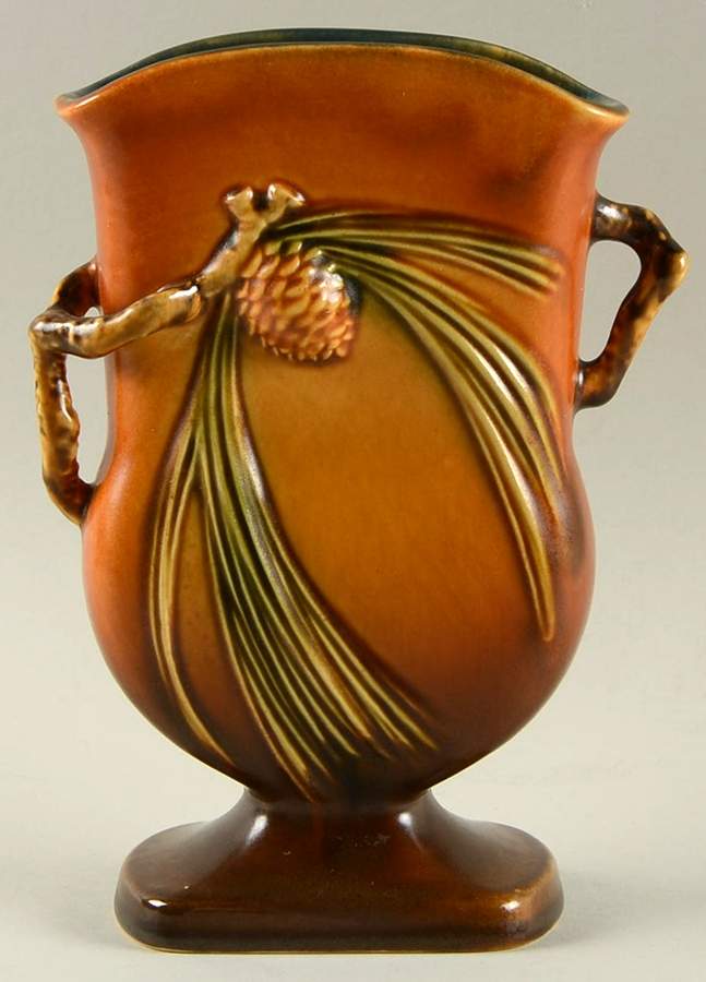 Pinecone Brown 7" Pillow Vase by Roseville-1