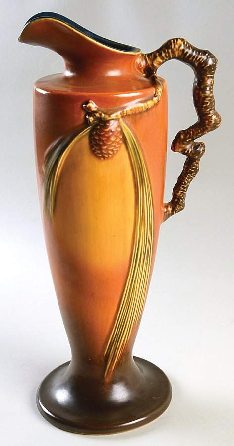 Pinecone Brown 15" Ewer by Roseville-1