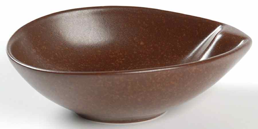 Raymor Autumn Brown (Matte) Lugged Fruit/Dessert (Sauce) Bowl by Roseville-1