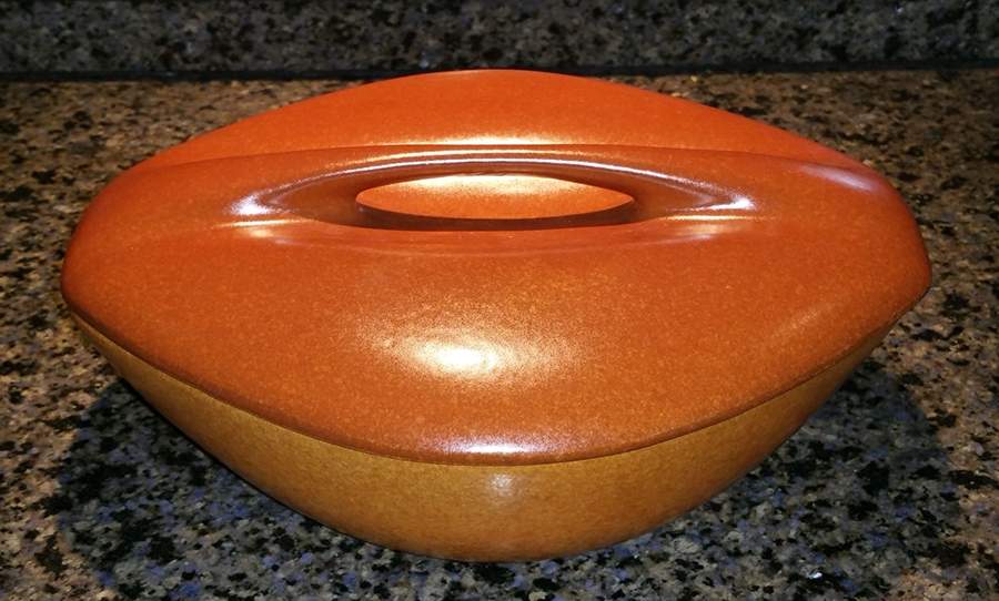 Raymor Terra Cotta (Matte) 2 Quart Oval Covered Casserole by Roseville-1