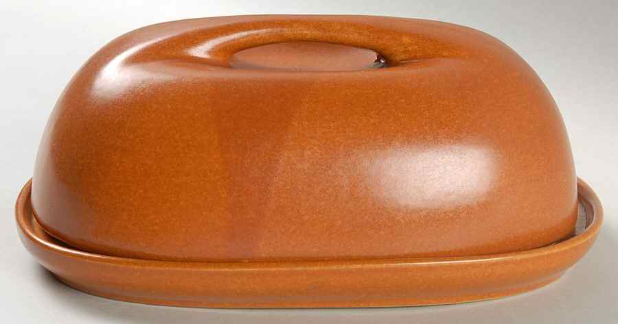 Raymor Terra Cotta (Matte) Covered Butter/Cheese by Roseville-1
