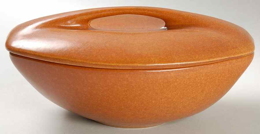 Raymor Terra Cotta (Matte) Ramekin with Lid by Roseville-1