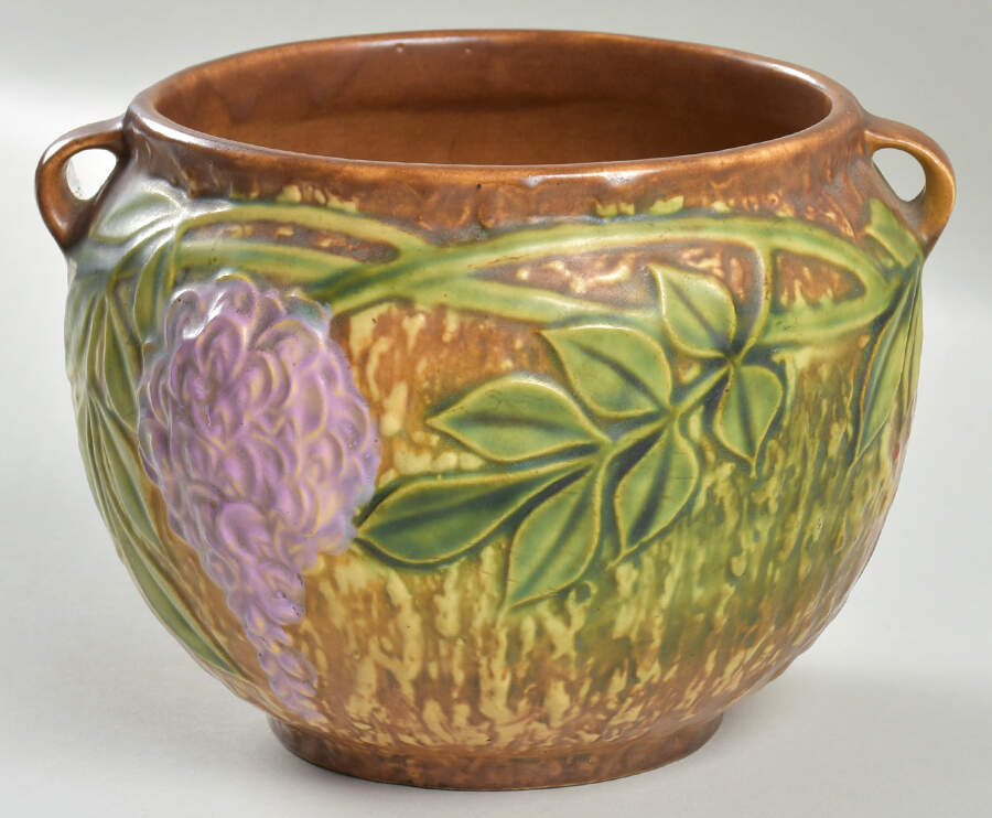 Wisteria Brown 5" Jardiniere by Roseville-1