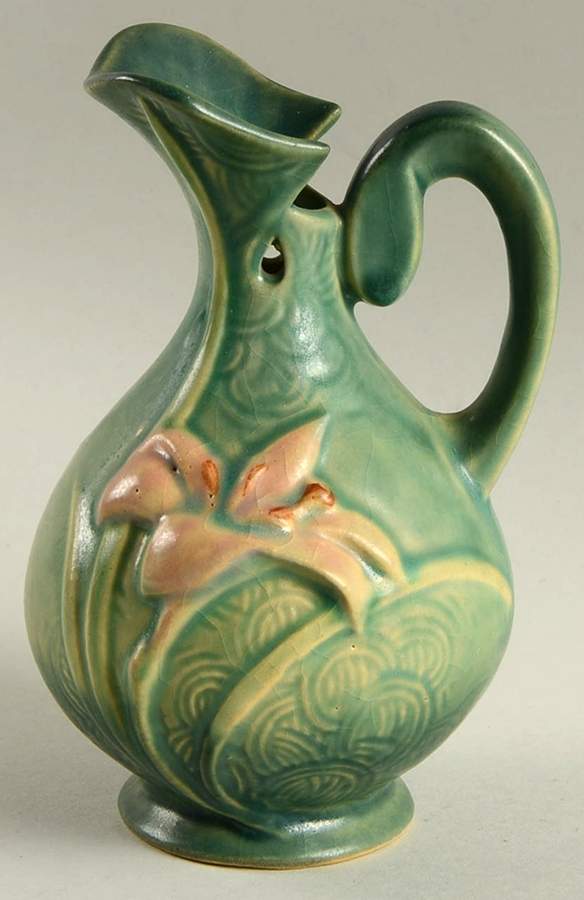 Zephyr Lily Evergreen 6" Ewer by Roseville-1