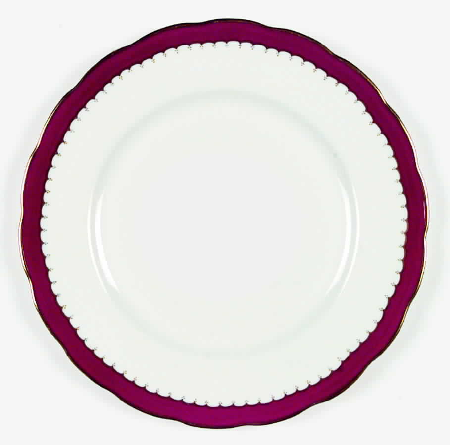 The Coronation (Maroon Band, Plain Center) Dinner Plate by Royal Swansea-1