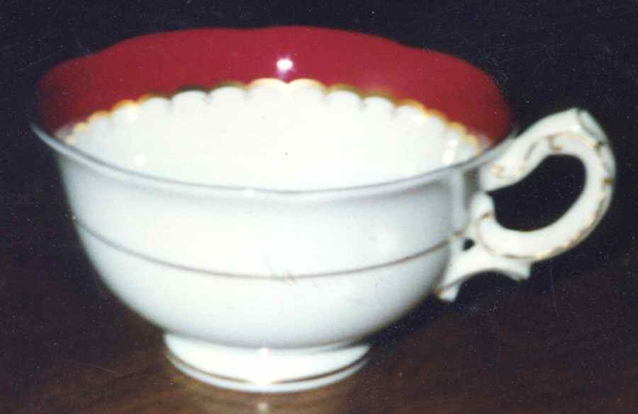 The Coronation (Maroon Band, Plain Center) Footed Cup by Royal Swansea-1