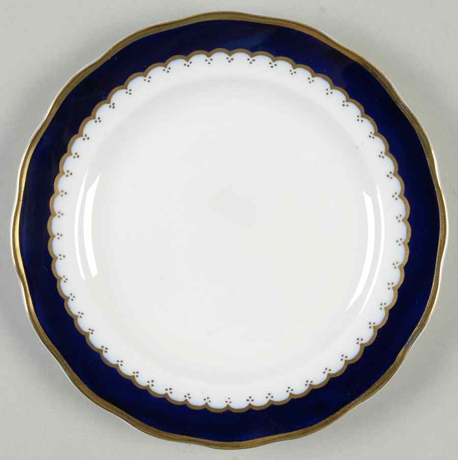 Coronation (Cobalt Band, Plain Center) Bread & Butter Plate by Royal Swansea-1