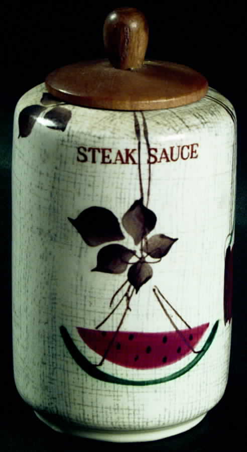 Jamaica Steak Sauce Jar & Wood Lid by Royal Sealy-1