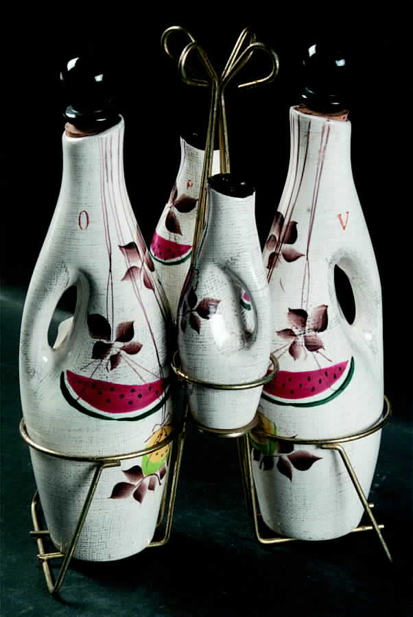 Jamaica 5-Piece Condiment Set (V&O, S&P, Tray) by Royal Sealy-1