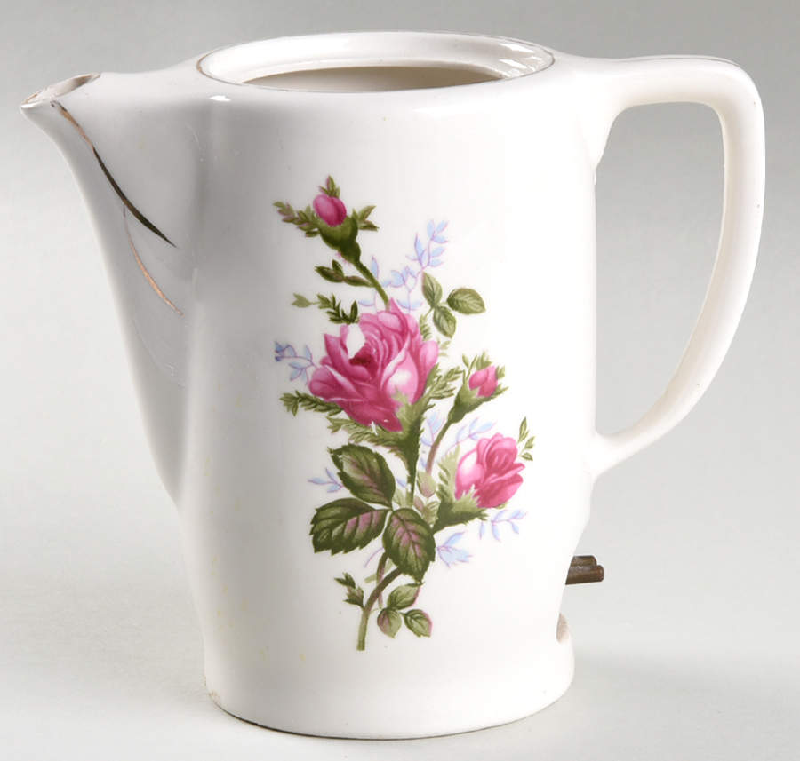 Moss Rose Hot Water Pot with Electric Prong Base, No Lid by Royal Sealy-1