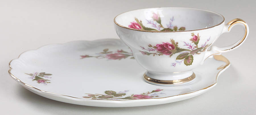 Moss Rose Snack Plate & Cup Set by Royal Sealy-1