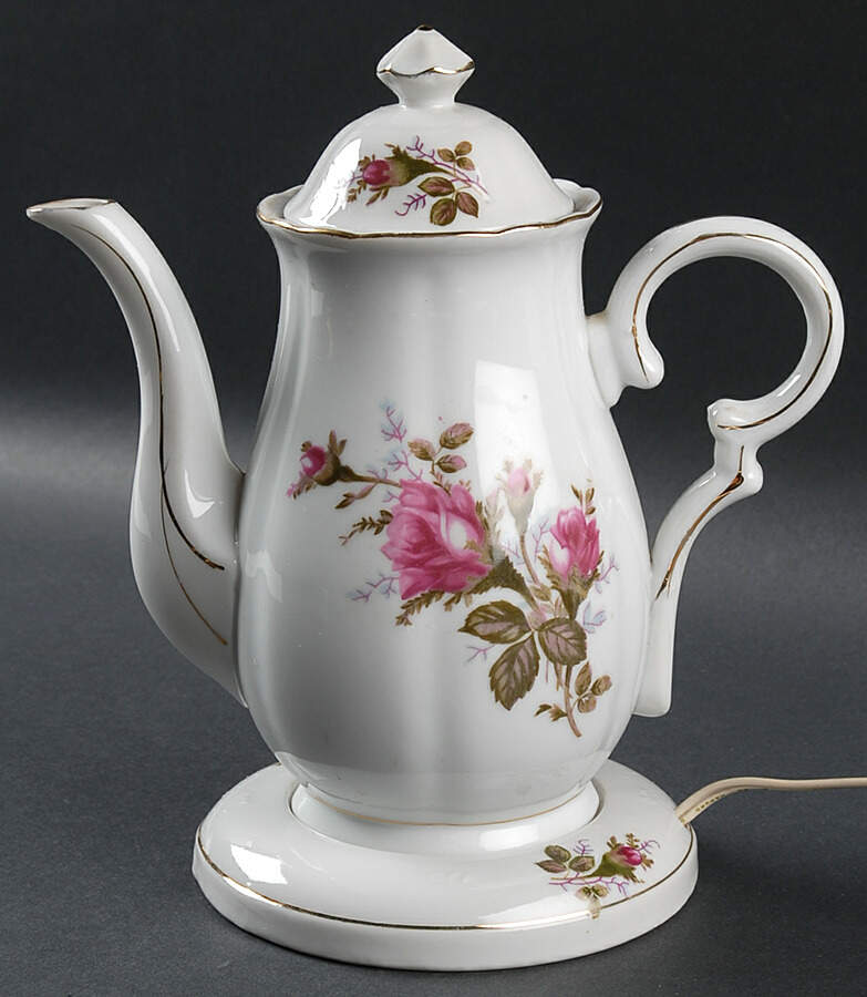Moss Rose Hot Water Pot and Electric Warmer by Royal Sealy-1
