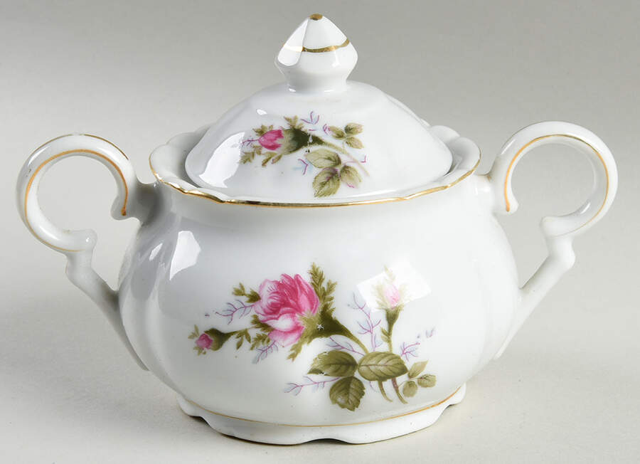 Moss Rose Sugar Bowl & Lid by Royal Sealy-1