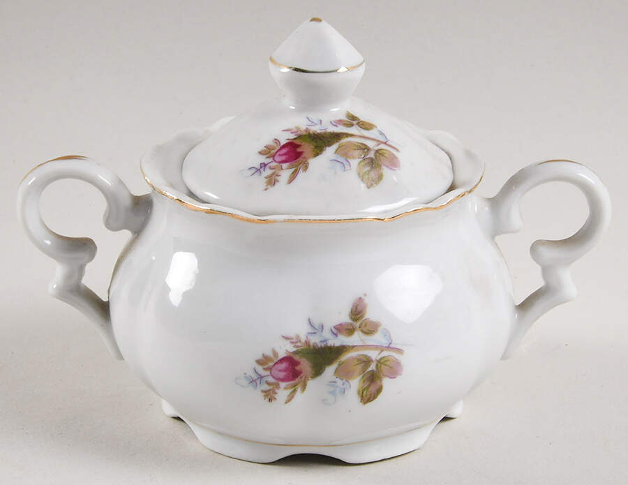 Moss Rose Sugar Bowl & Lid by Royal Sealy-1