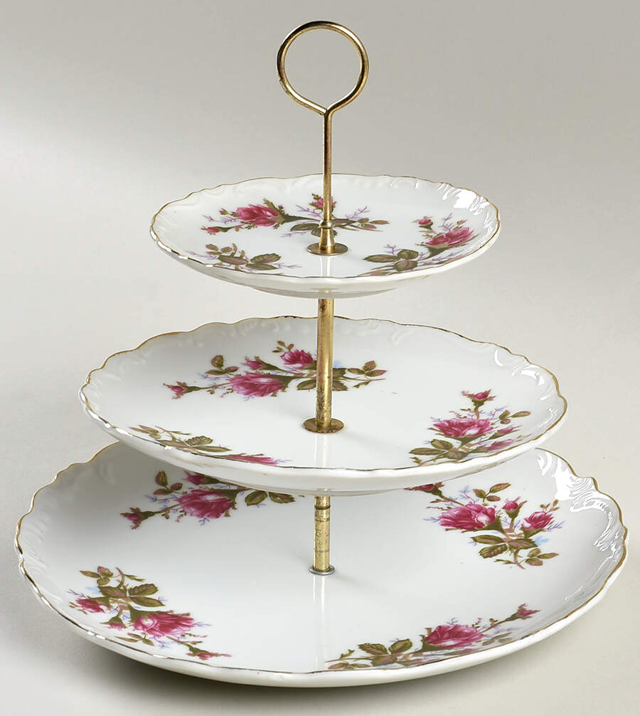 Moss Rose 3-Tiered Serving Tray (DP, SP, BB) by Royal Sealy-1