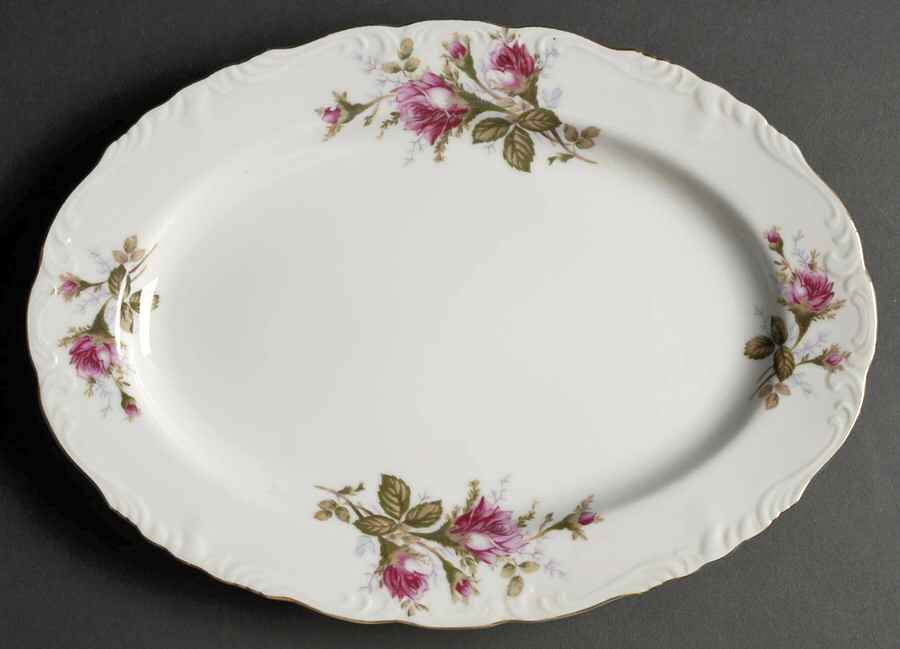 Moss Rose 12" Oval Serving Platter by Royal Sealy-1