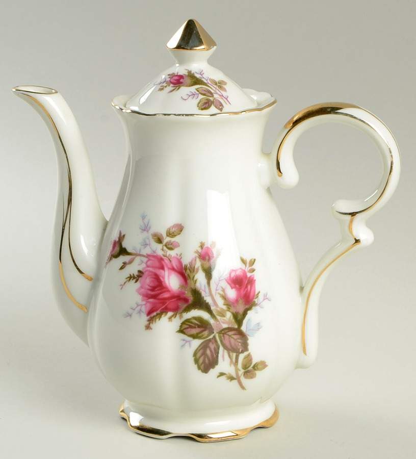 Moss Rose Mini Coffee Pot & Lid by Royal Sealy-1