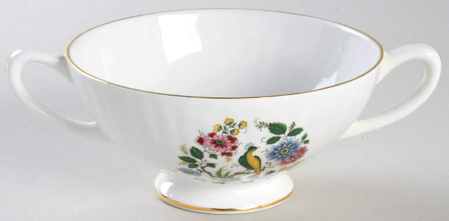 Bird of Paradise Footed Cream Soup Bowl by Royal Tara-1