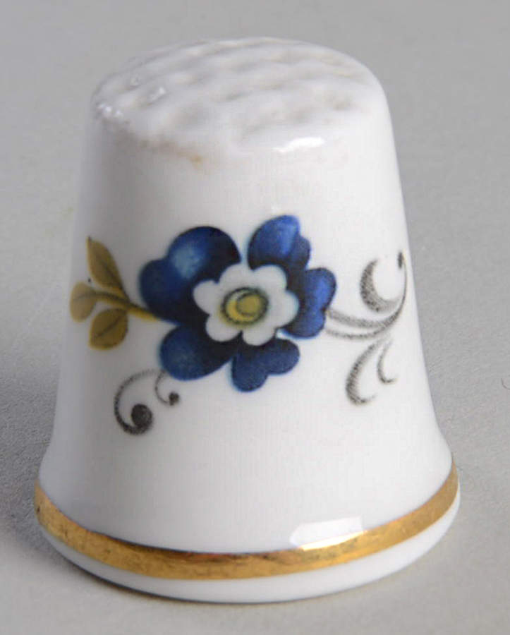 Blue Corn Flower Thimble by Royal Tara-1