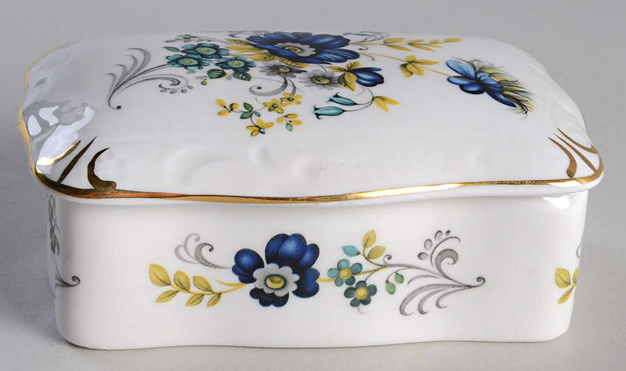 Blue Corn Flower Rectangular Box with Lid by Royal Tara-1