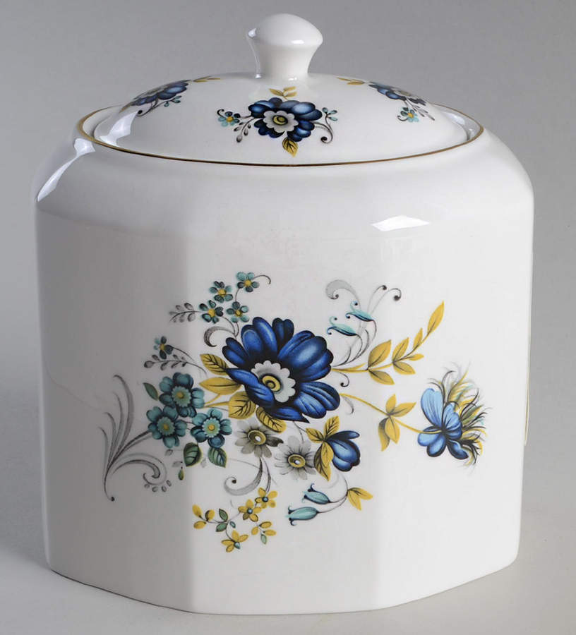 Blue Corn Flower Biscuit Barrel & Lid by Royal Tara-1
