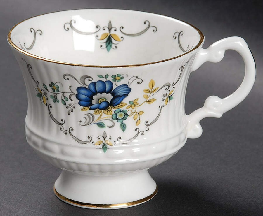 Blue Corn Flower Footed Cup by Royal Tara-1