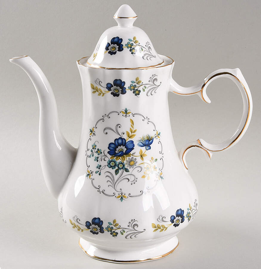Blue Corn Flower Coffee Pot & Lid by Royal Tara-1