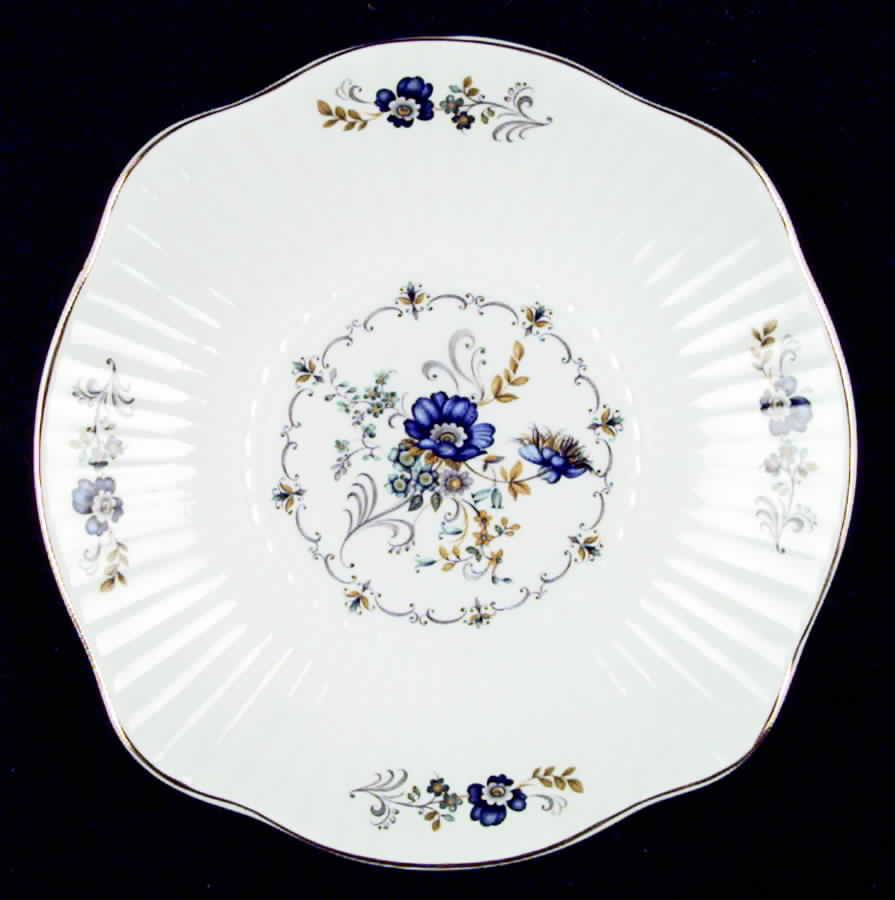 Blue Corn Flower Square Cake Plate by Royal Tara-1