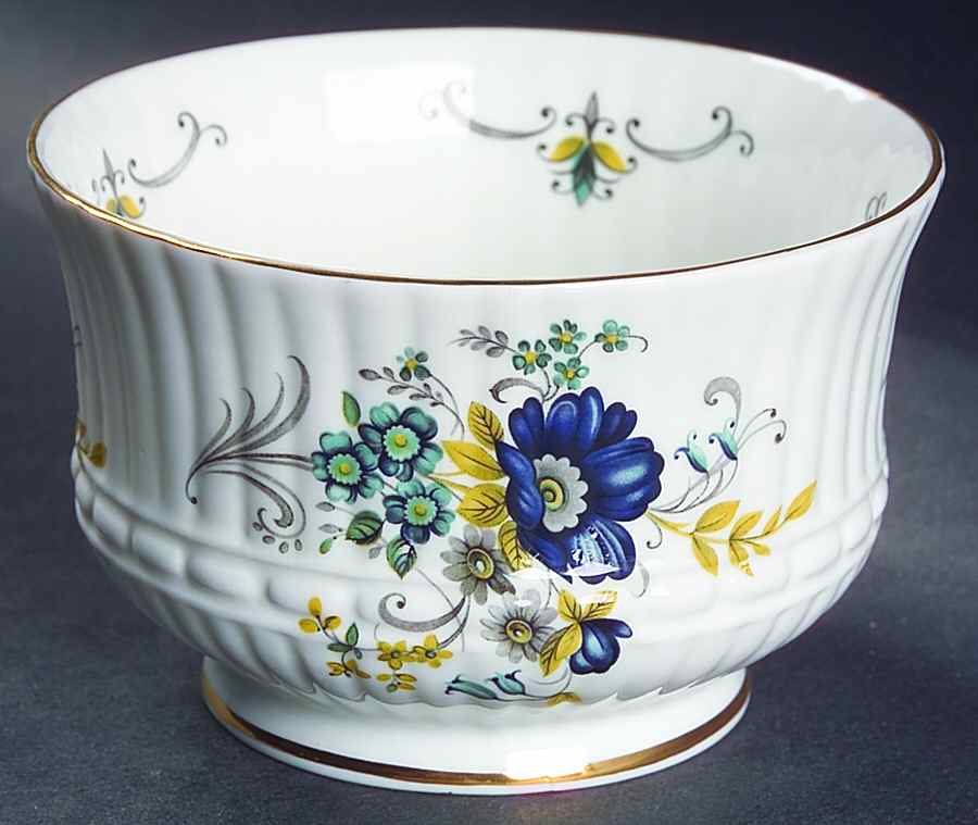 Blue Corn Flower Open Sugar Bowl by Royal Tara-1