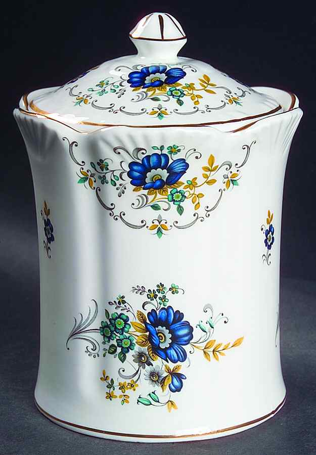 Blue Corn Flower Biscuit Barrel & Lid by Royal Tara-1