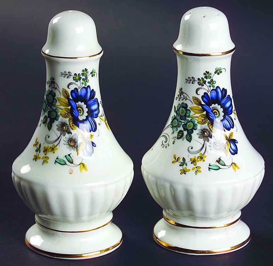 Blue Corn Flower Salt & Pepper Set by Royal Tara-1