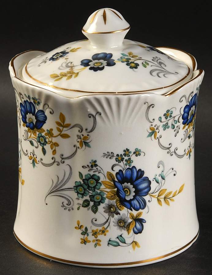 Blue Corn Flower Small Biscuit Barrel & Lid by Royal Tara-1