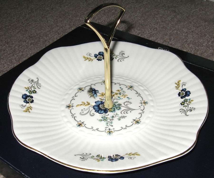 Blue Corn Flower Center Handled Serving Tray by Royal Tara-1