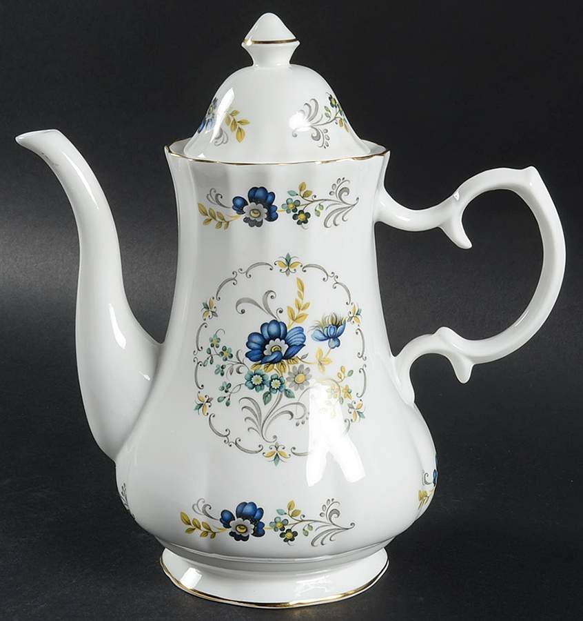 Blue Corn Flower Coffee Pot & Lid by Royal Tara-1