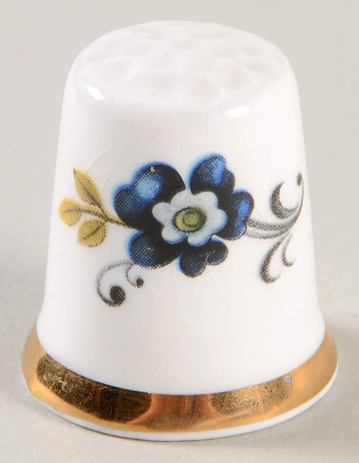 Blue Corn Flower Thimble by Royal Tara-1