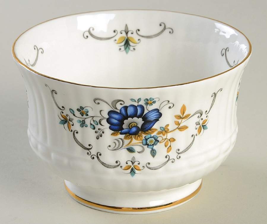 Blue Corn Flower Open Sugar Bowl by Royal Tara-1