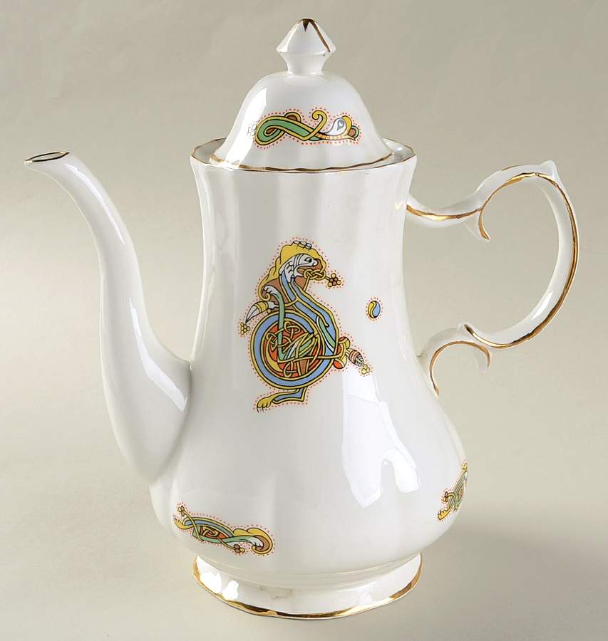 Book of Kells Small Coffee Pot & Lid by Royal Tara-1