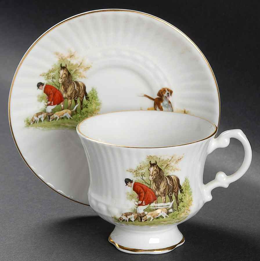 Hunt Footed Cup & Saucer Set by Royal Tara-1