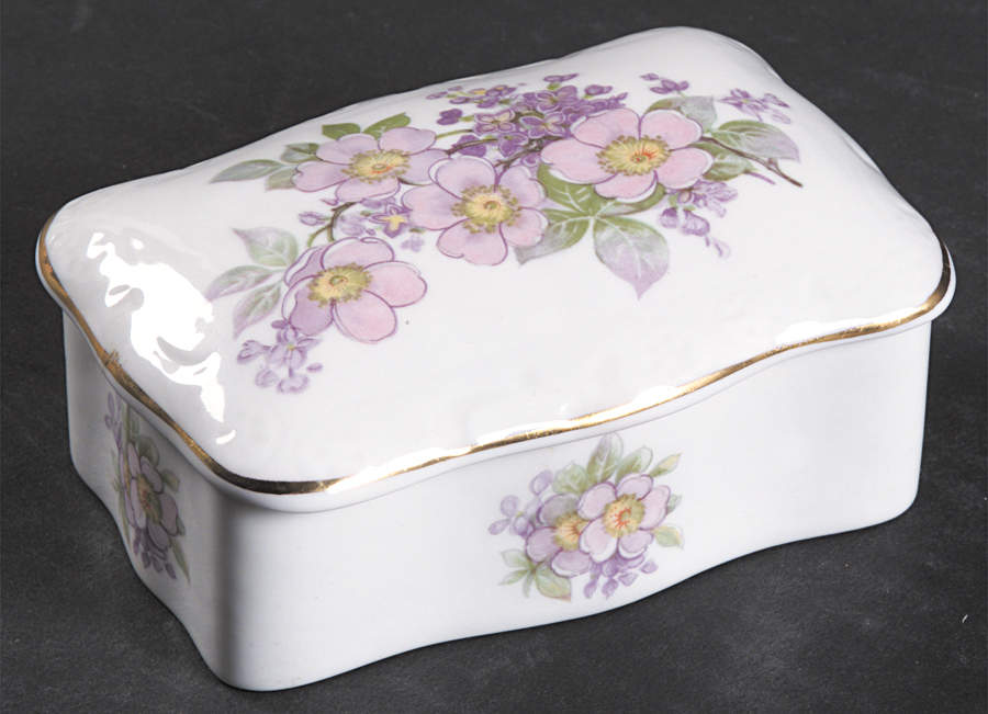Irish Blossom Oblong Box & Lid by Royal Tara-1