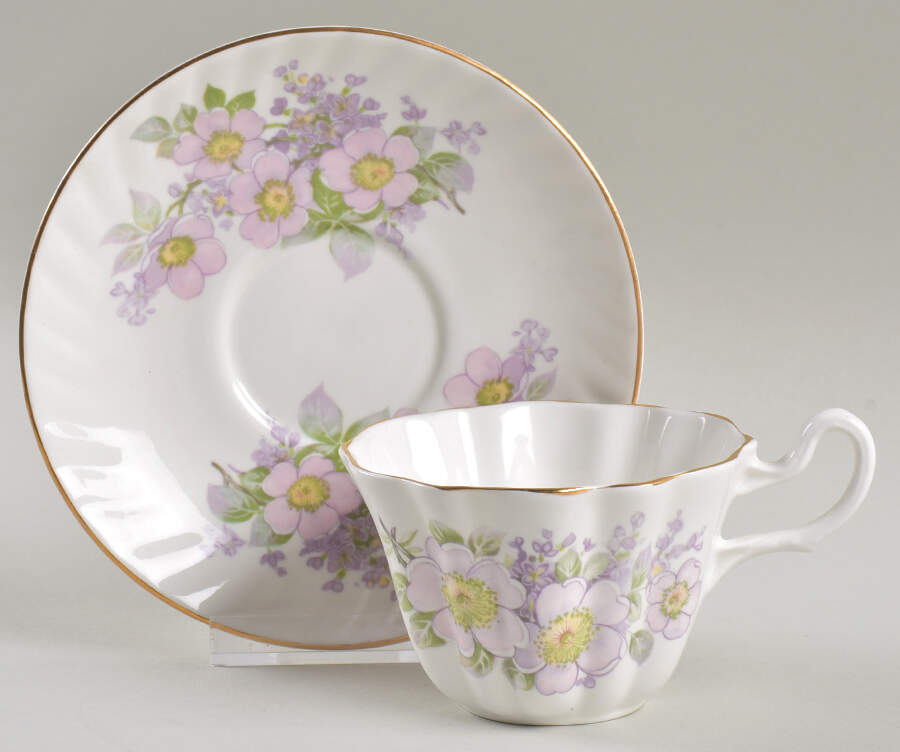 Irish Blossom Flat Cup & Saucer Set by Royal Tara-1