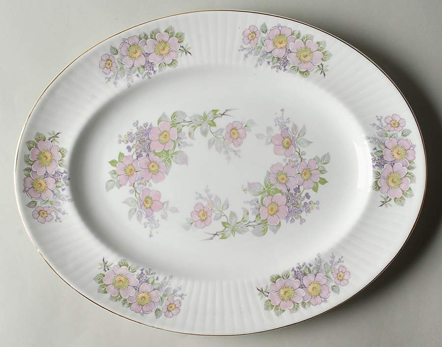Irish Blossom 14" Oval Serving Platter by Royal Tara-1