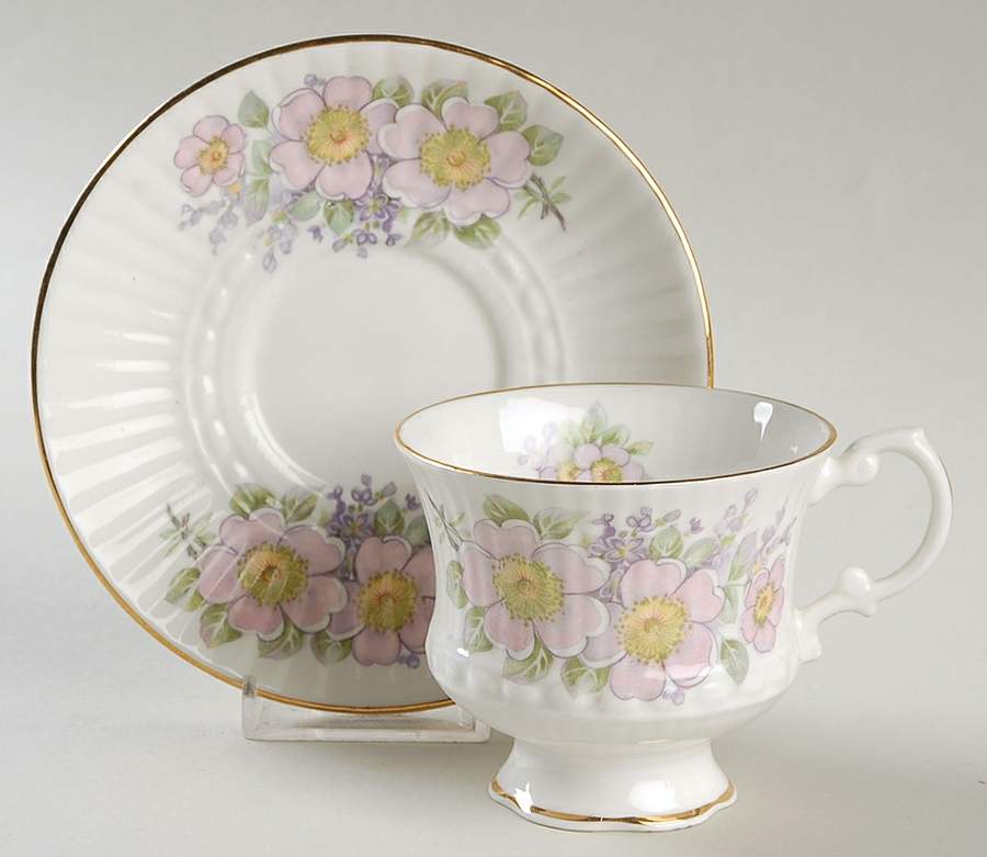 Irish Blossom Footed Cup & Saucer Set by Royal Tara-1