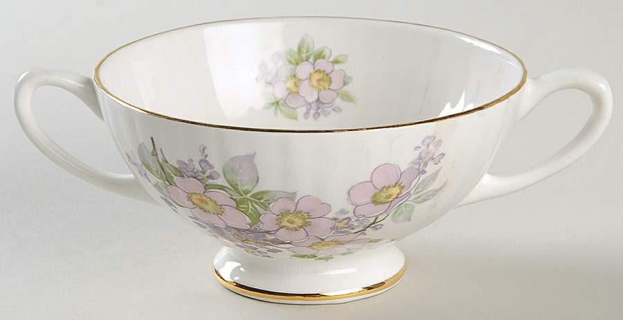 Irish Blossom Footed Cream Soup Bowl by Royal Tara-1