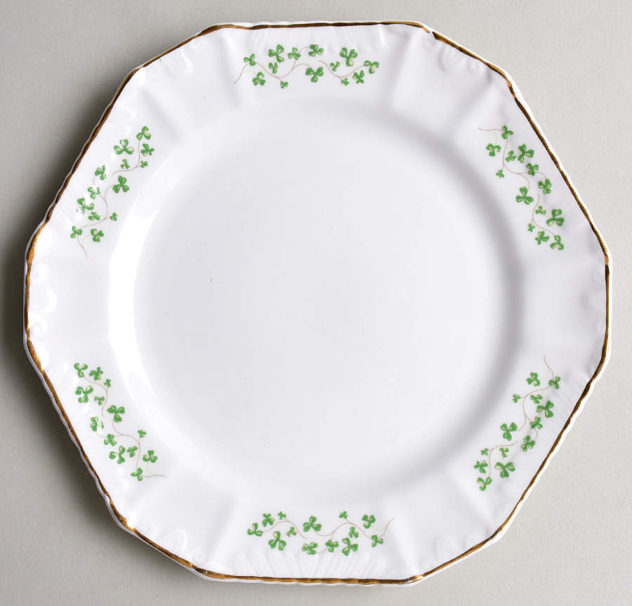 Shamrock Octagonal Cake Plate by Royal Tara-1