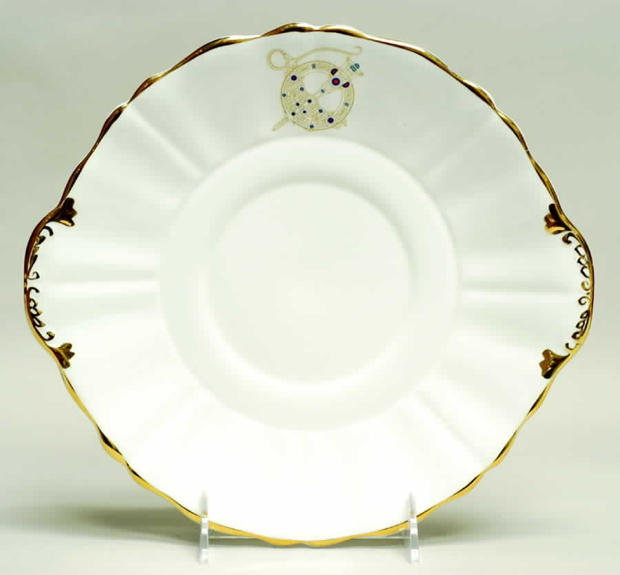 Tara Brooch (Smooth, Ribbed Rim) Handled Cake Plate by Royal Tara-1