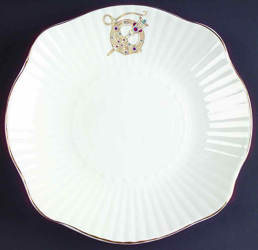 Tara Brooch (Smooth, Ribbed Rim) 9" Square Cake Plate by Royal Tara-1