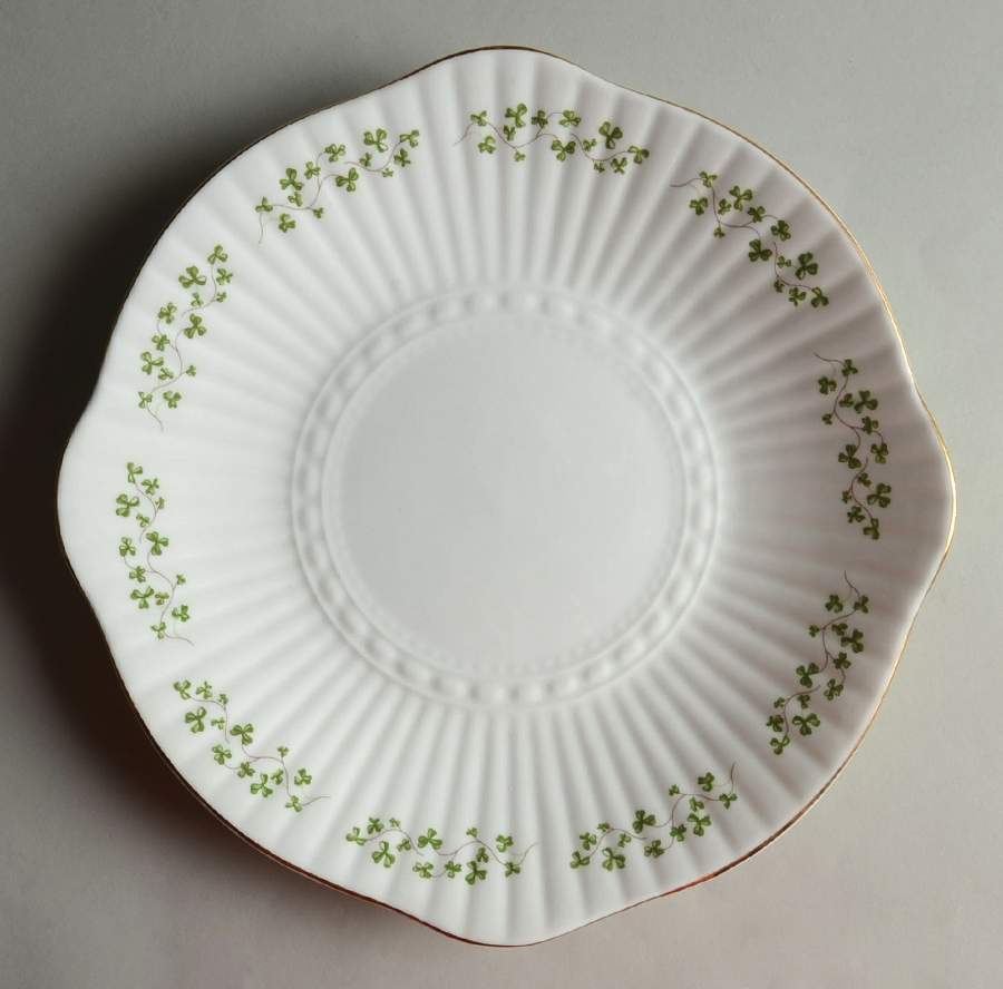 Trellis Shamrock (Ribbed, Fluted) Square Cake Plate by Royal Tara-1