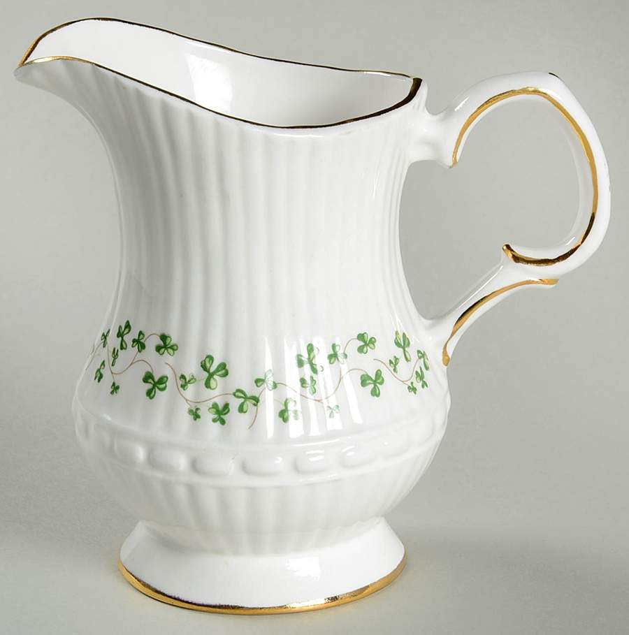 Trellis Shamrock (Ribbed, Fluted) Creamer by Royal Tara-1